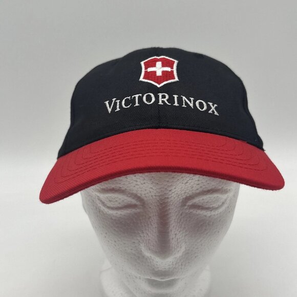 Victorinox Black Red Logo Embroidered Baseball Hat SnapBack Adjustable Cap - Picture 3 of 9